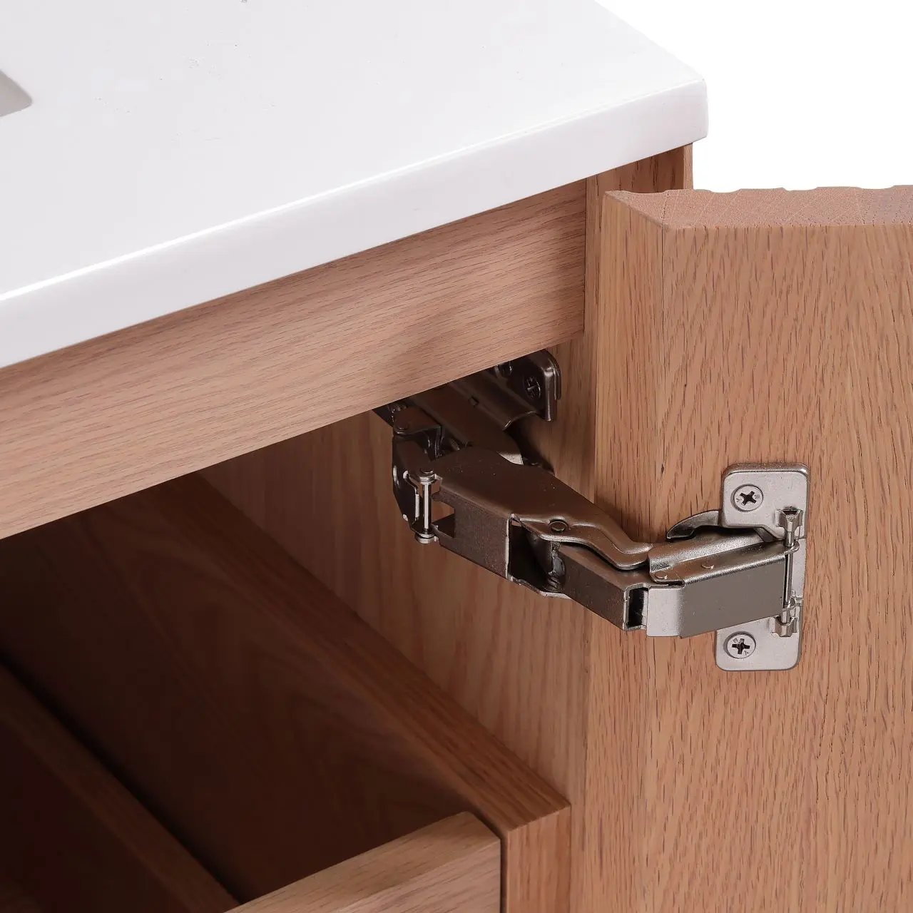 KubeBath 48” Fiore Double Sink Free Standing Bathroom Vanity Oakwood FSKSW48D - Plumbing Market