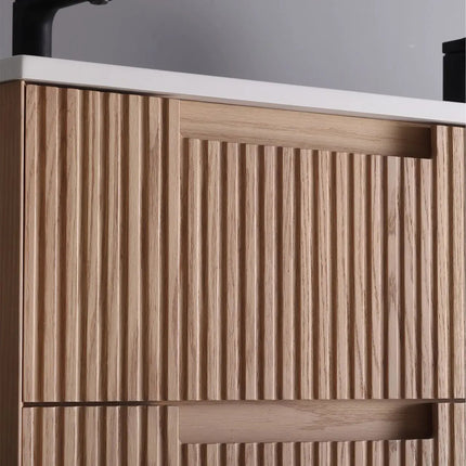 KubeBath 48” Fiore Modern Wall Mount Double Sink Bathroom Vanity – Oakwood - Plumbing Market