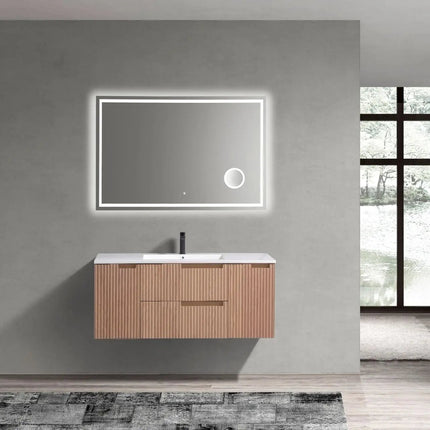 KubeBath 48” Fiore Modern Wall Mount Single Sink Bathroom Vanity – Oakwood - Plumbing Market