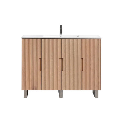 KubeBath 48” Fiore Single Sink Free Standing Bathroom Vanity Oakwood FSKSW48S - Plumbing Market