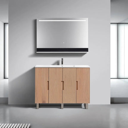 KubeBath 48” Fiore Single Sink Free Standing Bathroom Vanity Oakwood FSKSW48S - Plumbing Market