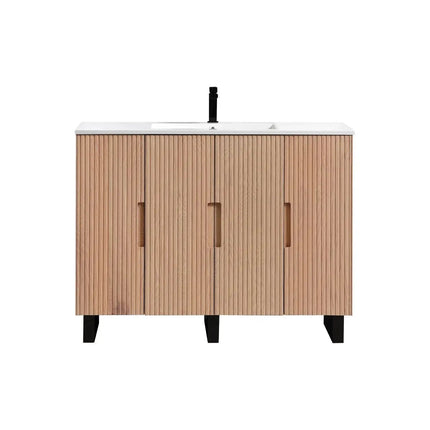 KubeBath 48” Fiore Single Sink Free Standing Bathroom Vanity Oakwood FSKSW48S - Plumbing Market