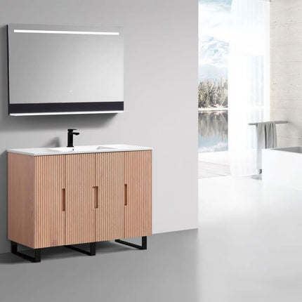 KubeBath 48” Fiore Single Sink Free Standing Bathroom Vanity Oakwood FSKSW48S - Plumbing Market