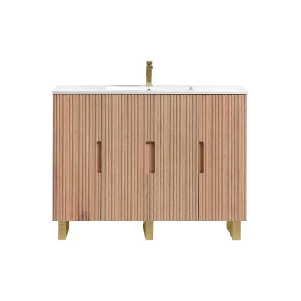 KubeBath 48” Fiore Single Sink Free Standing Bathroom Vanity Oakwood FSKSW48S - Plumbing Market