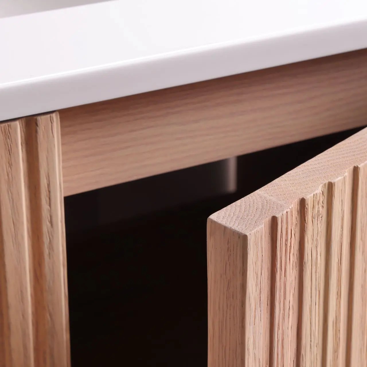 KubeBath 60” Fiore Double Sink Free Standing Bathroom Vanity Oakwood FSKSW60D - Plumbing Market