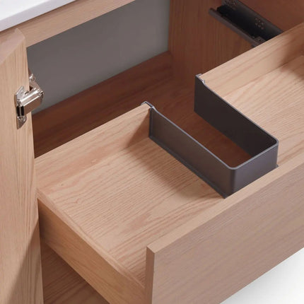 KubeBath 60” Fiore Double Sink Free Standing Bathroom Vanity Oakwood FSKSW60D - Plumbing Market