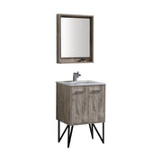 KubeBath Bosco 24″ Nature Wood Modern Bathroom Vanity W/ White Countertop - Plumbing Market