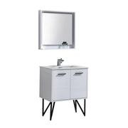KubeBath Bosco 30″ High Gloss White Modern Bathroom Vanity W/ White Countertop - Plumbing Market