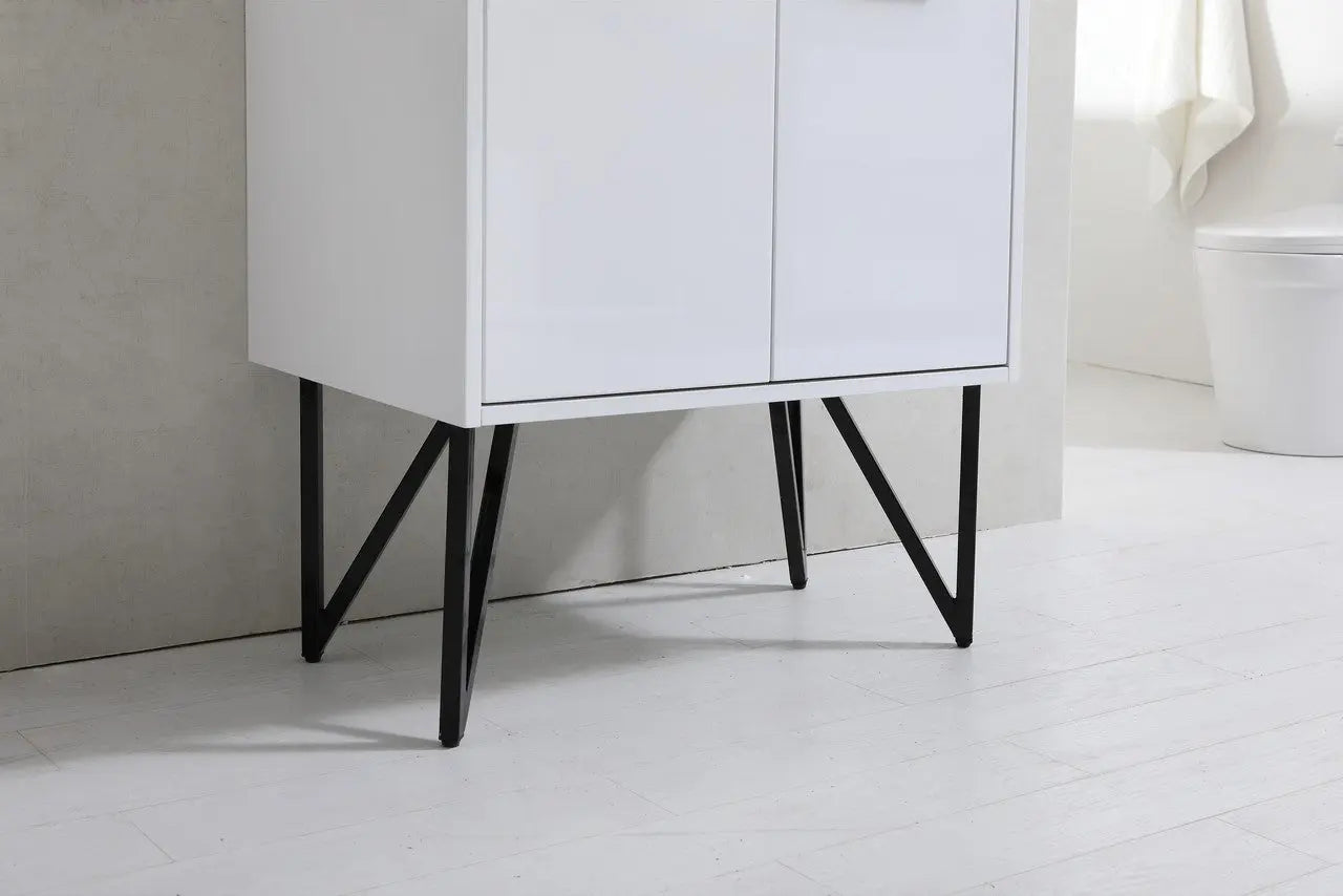 KubeBath Bosco 30″ High Gloss White Modern Bathroom Vanity W/ White Countertop - Plumbing Market