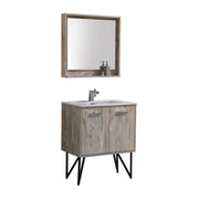 KubeBath Bosco 30″ Modern Nature Wood Bathroom Vanity W/ Cream Countertop - Plumbing Market