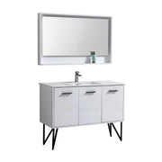 KubeBath Bosco 48″ High Gloss White Modern Bathroom Vanity W/ White Countertop - Plumbing Market