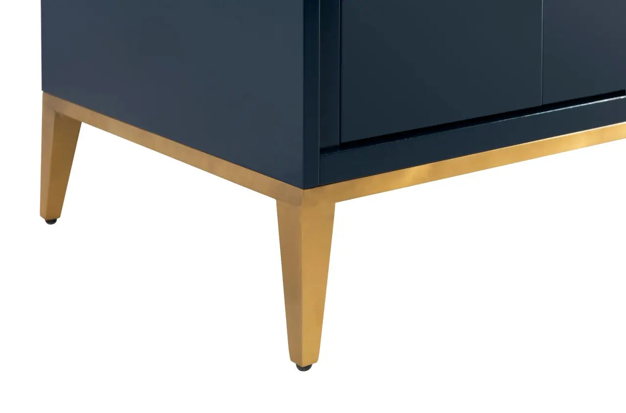 KubeBath Divani 60″ Gloss Blue Double Sink Vanity W/ Quartz Counter Top - Plumbing Market