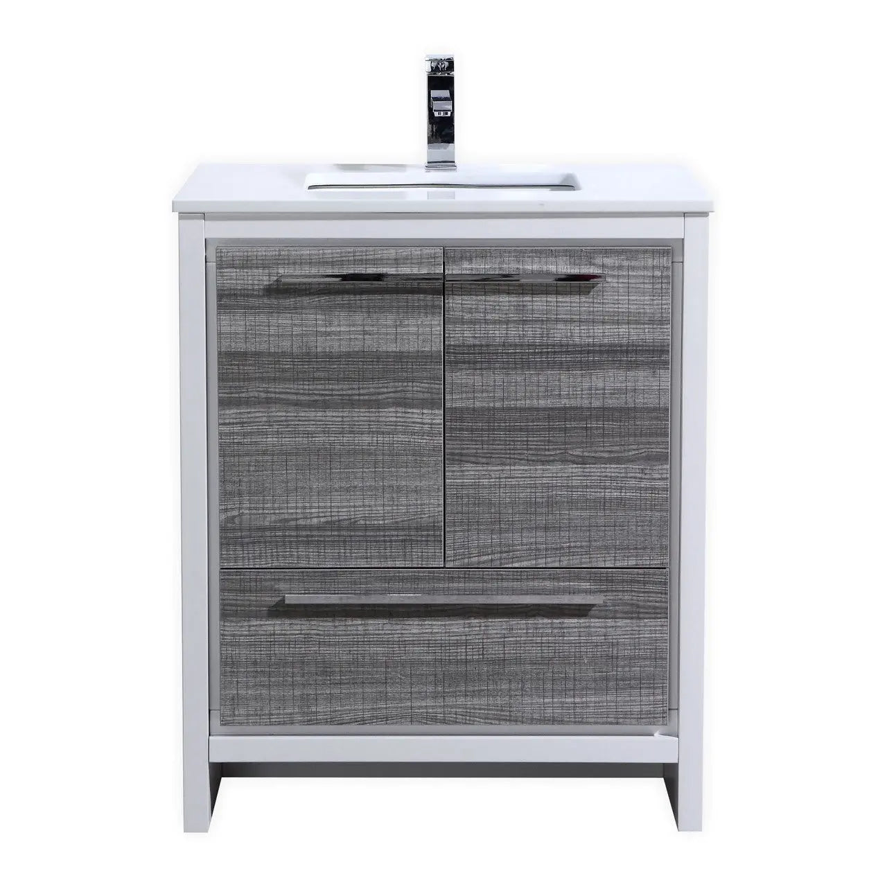 KubeBath Dolce 30″ Ash Gray Modern Bathroom Vanity With Quartz Countertop - Plumbing Market