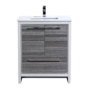 KubeBath Dolce 30″ Ash Gray Modern Bathroom Vanity With Quartz Countertop - Plumbing Market