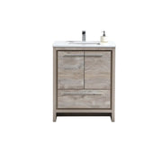 KubeBath Dolce 30″ Nature Wood Modern Bathroom Vanity With Quartz Countertop - Plumbing Market