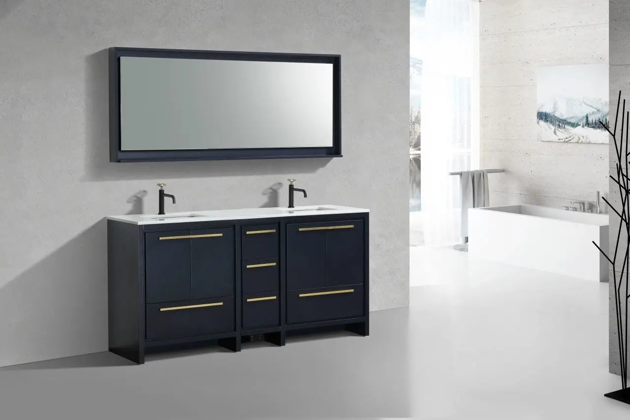 KubeBath Dolce 72″ Modern Double Sink Bathroom Vanity With Quartz Countertop - Plumbing Market