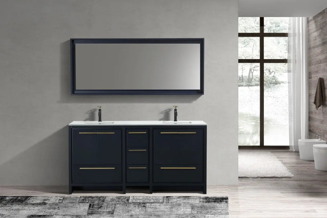 KubeBath Dolce 72″ Modern Double Sink Bathroom Vanity With Quartz Countertop - Plumbing Market