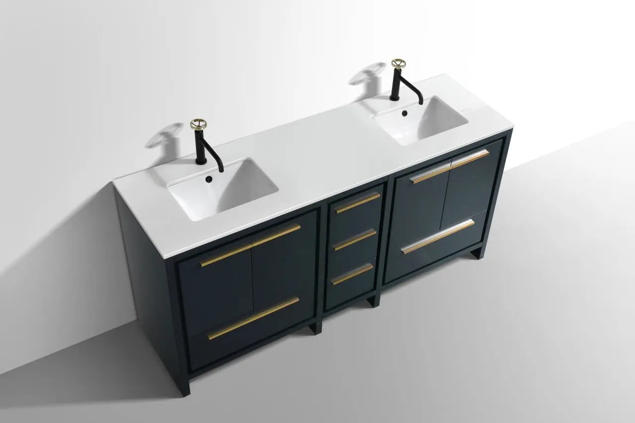 KubeBath Dolce 72″ Modern Double Sink Bathroom Vanity With Quartz Countertop - Plumbing Market