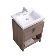 KubeBath Levi 24″ Butternut Modern Bathroom Vanity W/ Cubby Hole - Plumbing Market