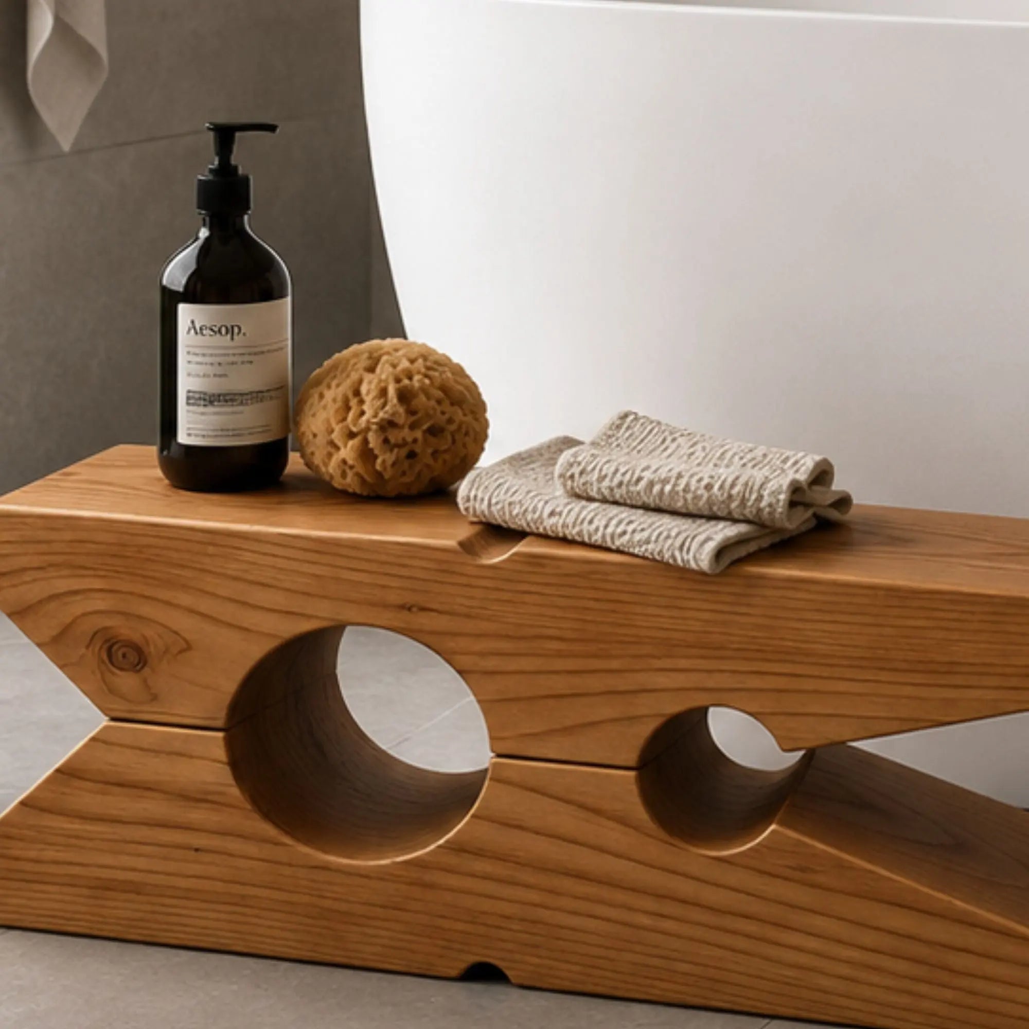 Kubebath 55” Long Solid New Zealand Pine Clothes Peg Accent Bench & Coffee Table