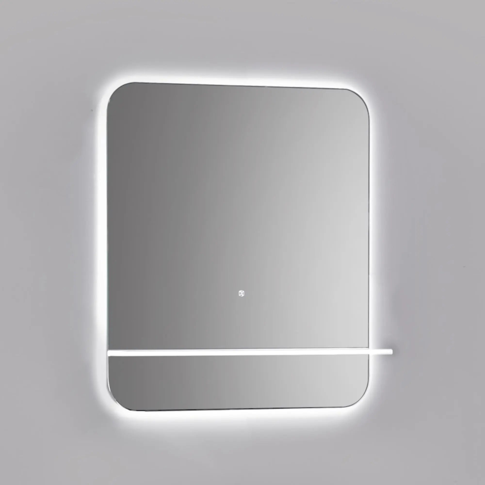 Kubebath Lumino 30” LED Mirror with LED Acrylic Shelf