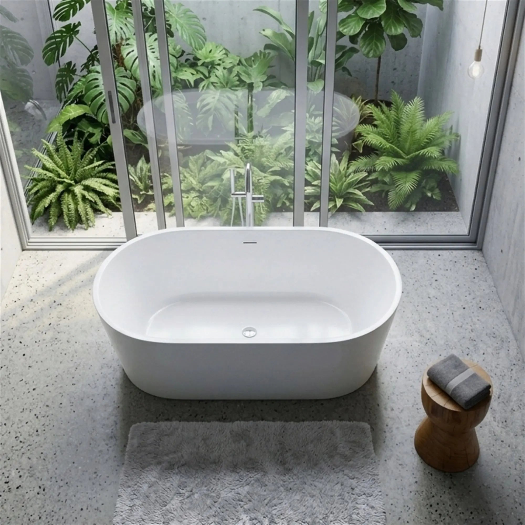 Kubebath Solid New Zealand Pine Chalice Accent Stool & Side Table