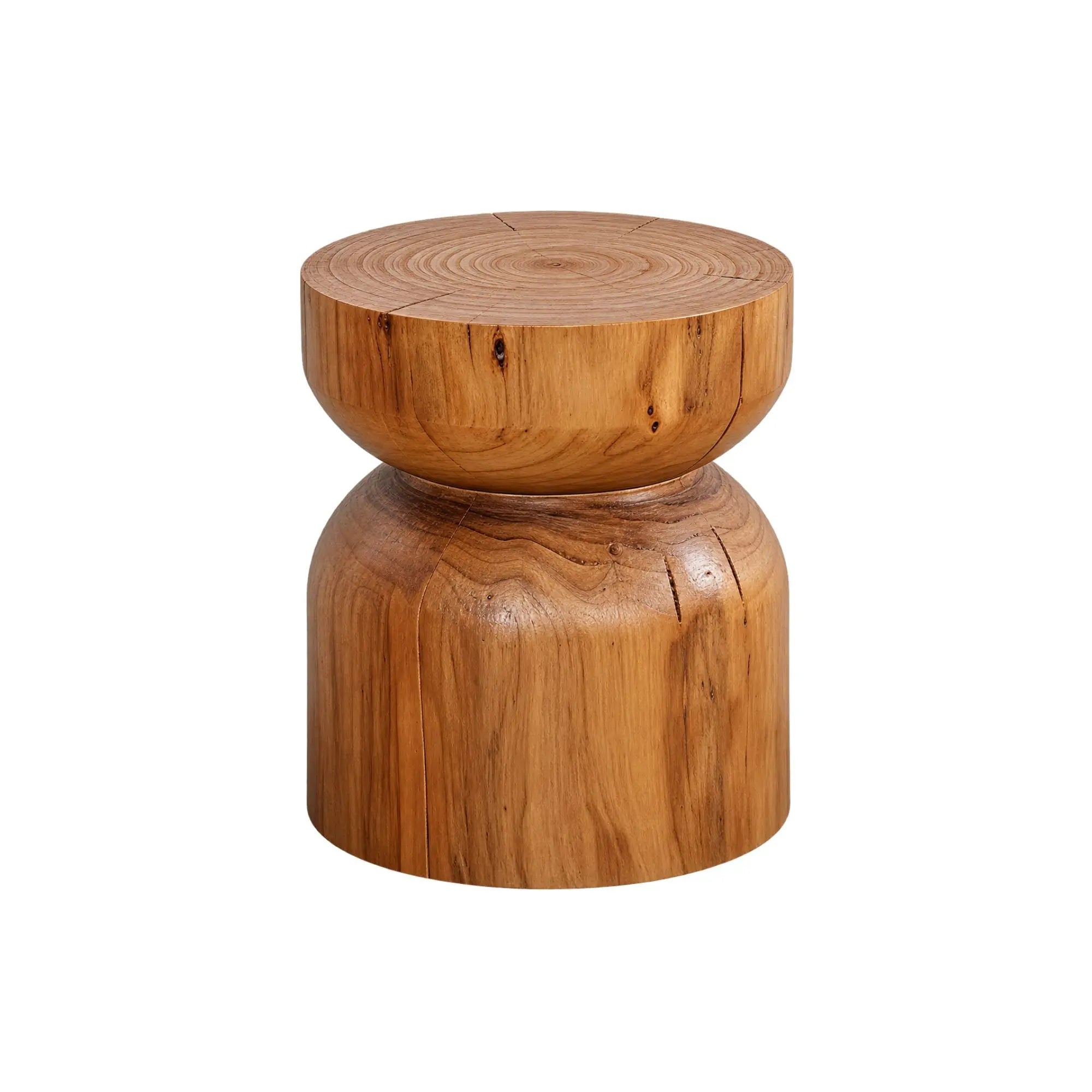 Kubebath Solid New Zealand Pine Smooth Capsule Accent Stool & Side Table