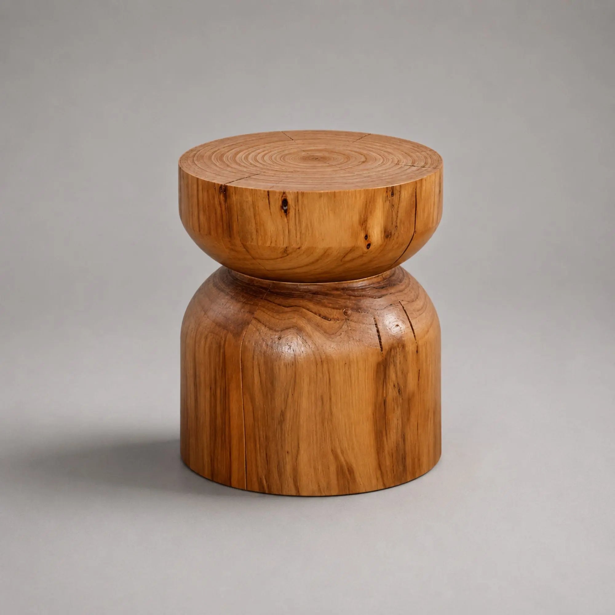 Kubebath Solid New Zealand Pine Smooth Capsule Accent Stool & Side Table