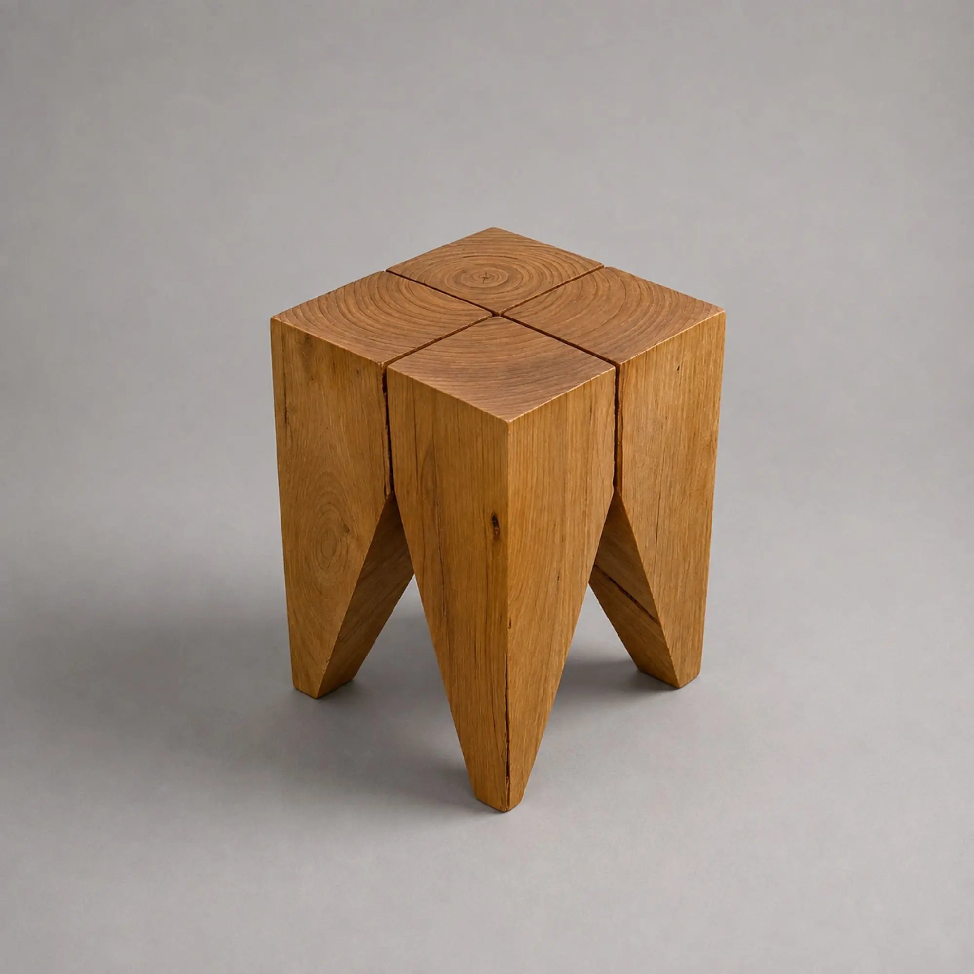 Kubebath Solid New Zealand Pine Triangle Arch Accent Stool & Side Table