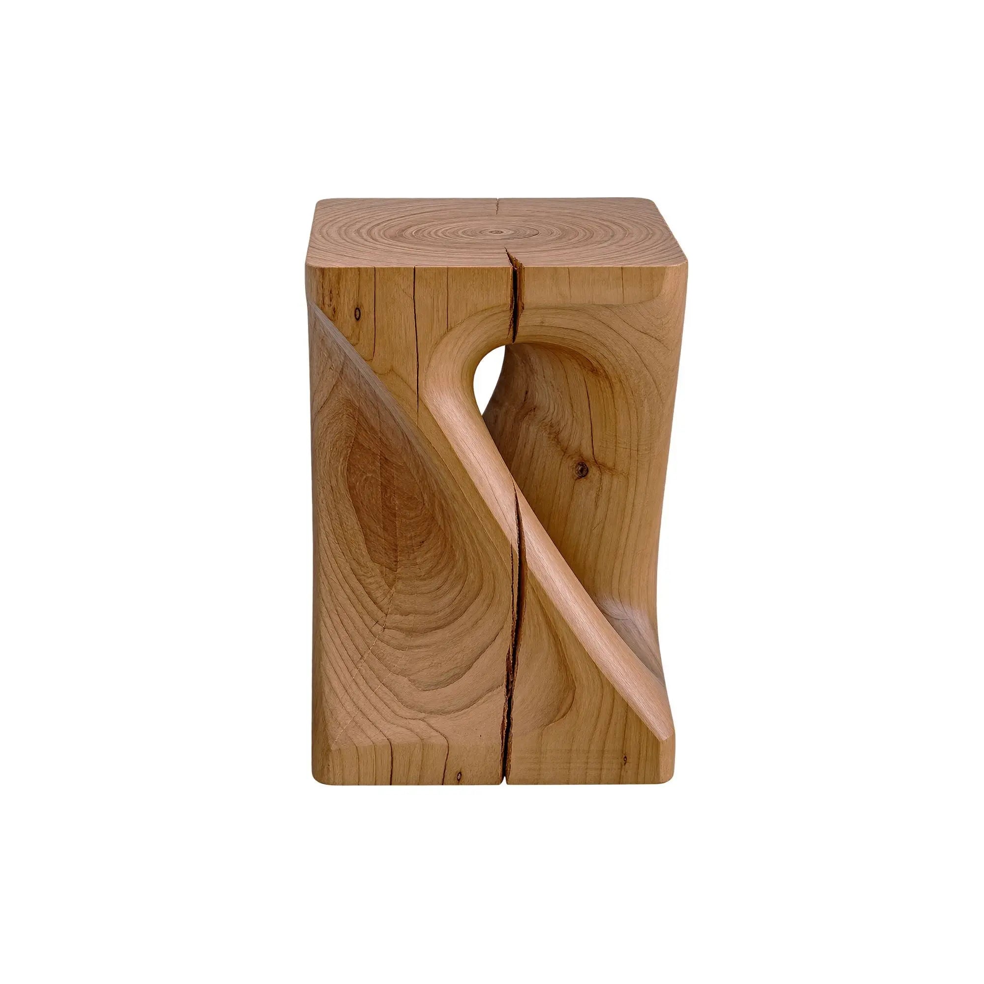 Kubebath Solid New Zealand Pine Twist Accent Stool & Side Table