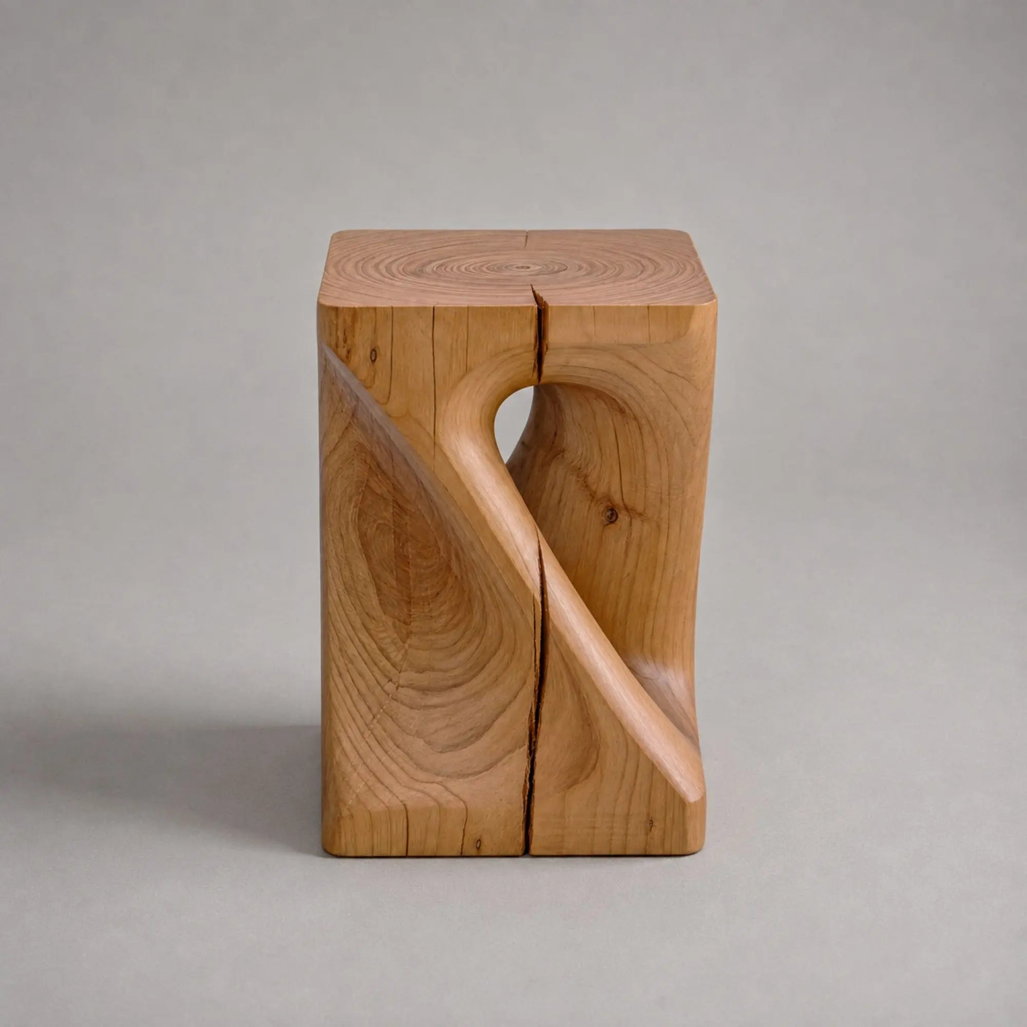 Kubebath Solid New Zealand Pine Twist Accent Stool & Side Table