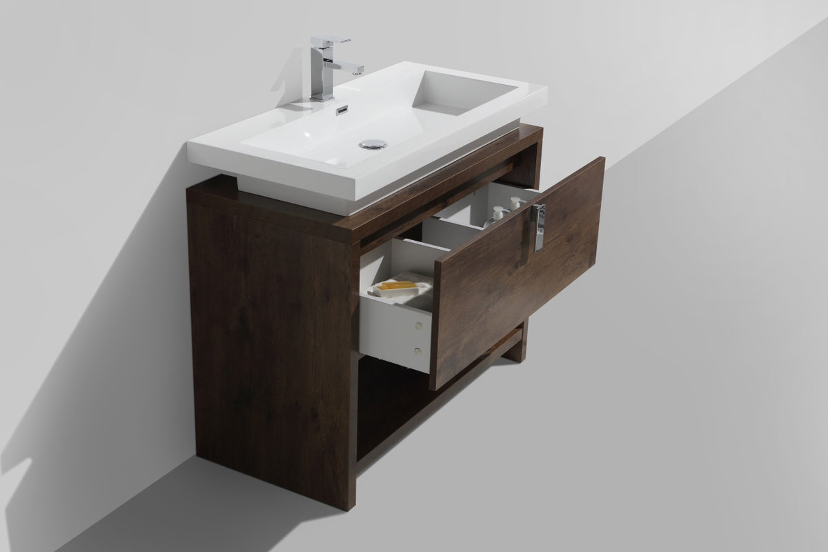 Kube Bath Levi 40" Wood Modern Bathroom Vanity w/ Cubby Hole - Rosewood (L1000RW) view 5