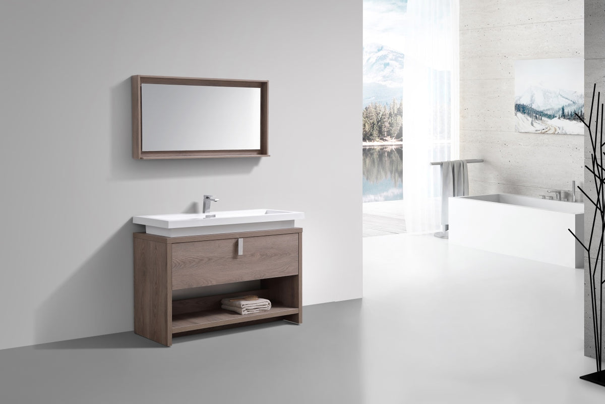 Kube Bath Levi 48" Modern Bathroom Vanity w/ Cubby Hole - Butternut (L1200BTN) view 2