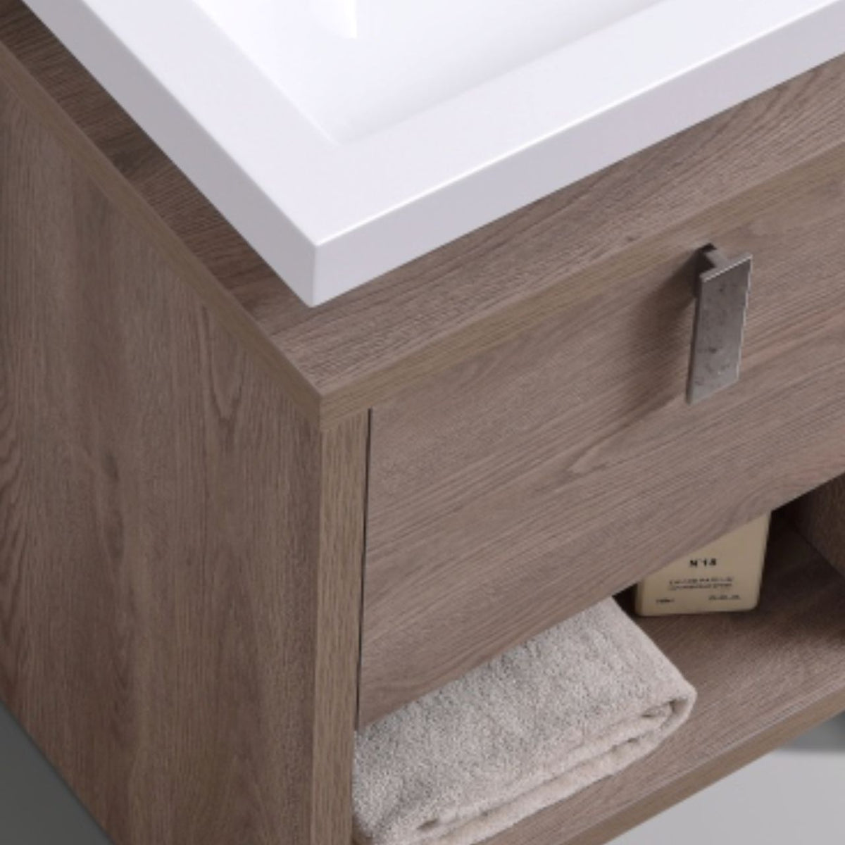 Kube Bath Levi 63" Modern Bathroom Vanity w/ Cubby Hole - Butternut (L1600BTN) view 4