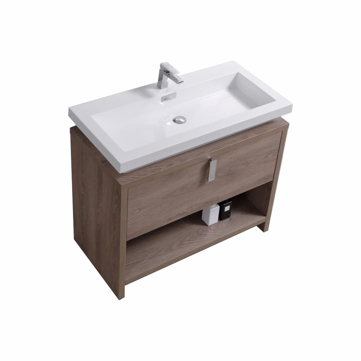 Kube Bath Levi 32" Wood Modern Bathroom Vanity w/ Cubby Hole - Butternut (L800BTN)