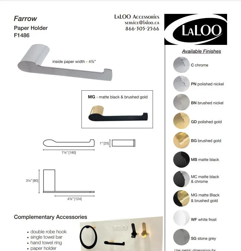 Laloo Farrow Toilet Paper Holder F1486BN Brushed Nickel - Plumbing Market