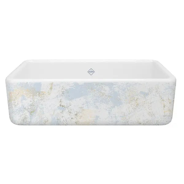 Lancaster™ 33" Single Bowl Farmhouse Apron Front Fireclay Kitchen Sink With Patina Design - Plumbing Market