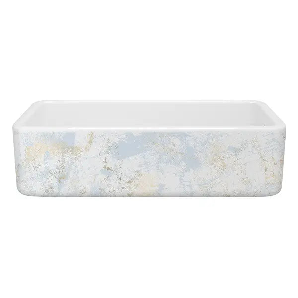 Lancaster™ 36" Single Bowl Farmhouse Apron Front Fireclay Kitchen Sink With Patina Design - Plumbing Market