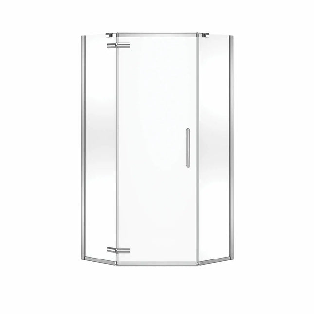 Link Curve Neo-angle 38 x 38 x 75 in. 8mm Pivot Shower Door for Corner Installation with Clear glass in Chrome - Plumbing Market