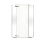 Link Curve Neo-angle 40 x 40 x 75 in. 8mm Pivot Shower Door for Corner Installation with Clear glass in Brushed Nickel - Plumbing Market