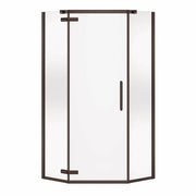 Link Curve Neo-angle 40 x 40 x 75 in. 8mm Pivot Shower Door for Corner Installation with Clear glass in Dark Bronze - Plumbing Market