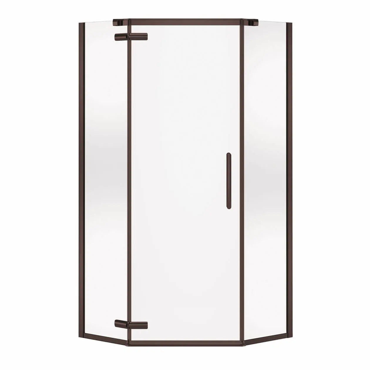 Link Curve Neo-angle 40 x 40 x 75 in. 8mm Pivot Shower Door for Corner Installation with Clear glass in Dark Bronze - Plumbing Market