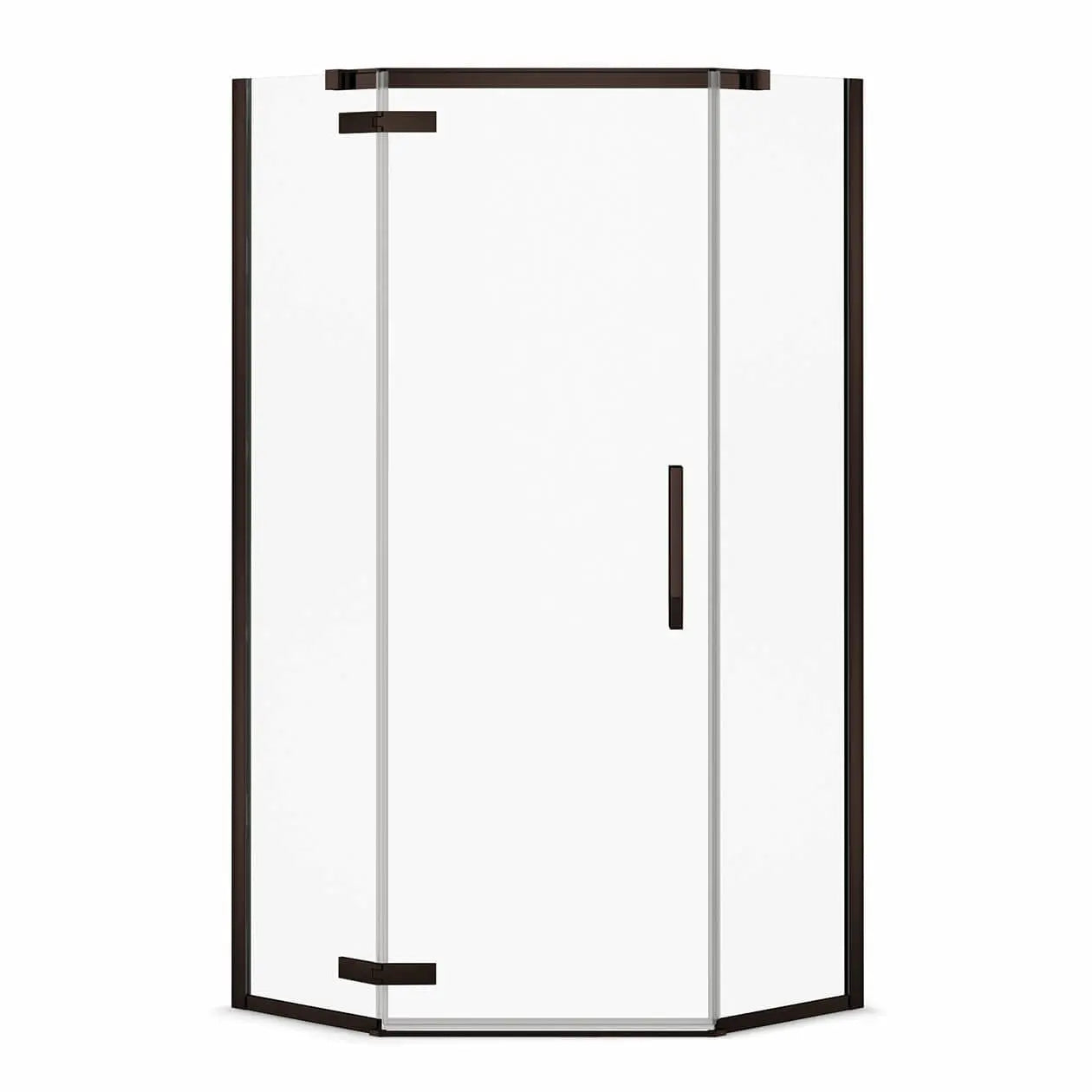 Link Neo-angle 38 x 38 x 75 in. 8mm Pivot Shower Door for Corner Installation with Clear glass in Matte Black - Plumbing Market