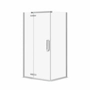 Link Rectangular 42 x 34 x 75 in. 8mm Pivot Shower Door for Corner Installation with Clear glass in Chrome - Plumbing Market