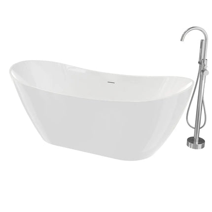 Linosa Freestanding Tub Faucet with Handshower in Chrome - Plumbing Market