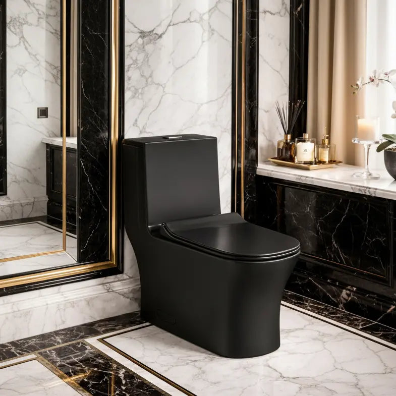 Liro Alta Dual Flush toilet with 12" Rough in Black Finish