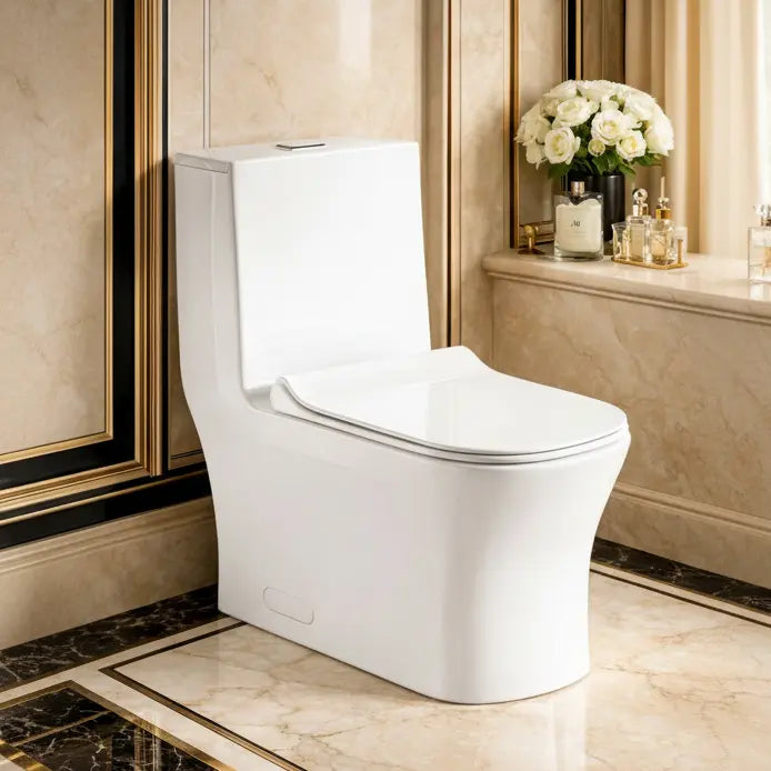 Liro Alta Dual Flush toilet with 12" Rough in White Finish