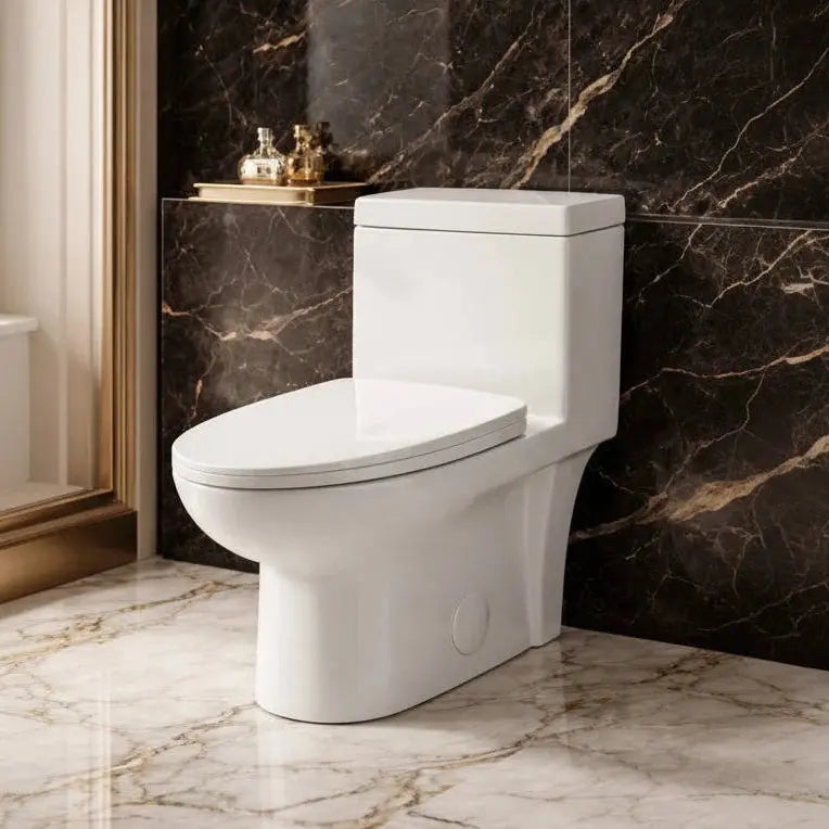 Liro Iris Side Flush Toilet with 12" Rough in White Finish