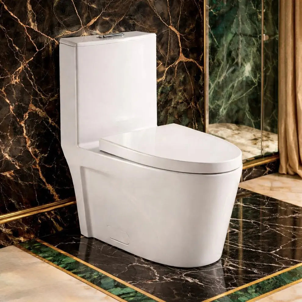 Liro Luna Dual Flush Toilet with 10" Rough in White Finish