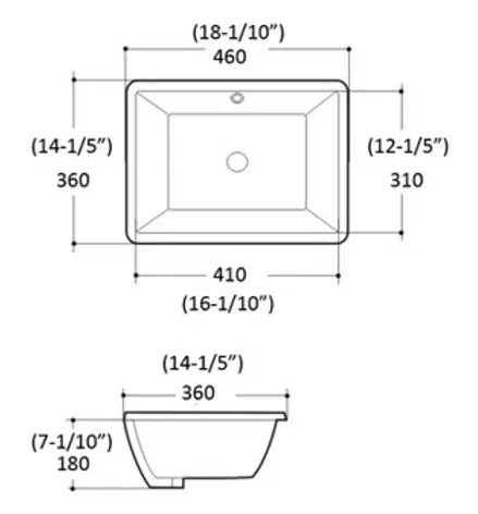 Liro Regal R-1812 undermount porcelain sink  R-1812
